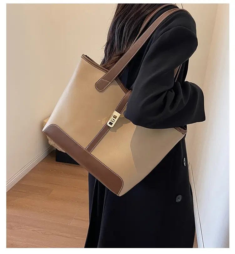 Women's Large Capacity Leather Tote Bag Shoulder Bag — feature 1