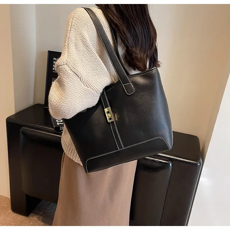 Women's Large Capacity Leather Tote Bag Shoulder Bag — feature 19