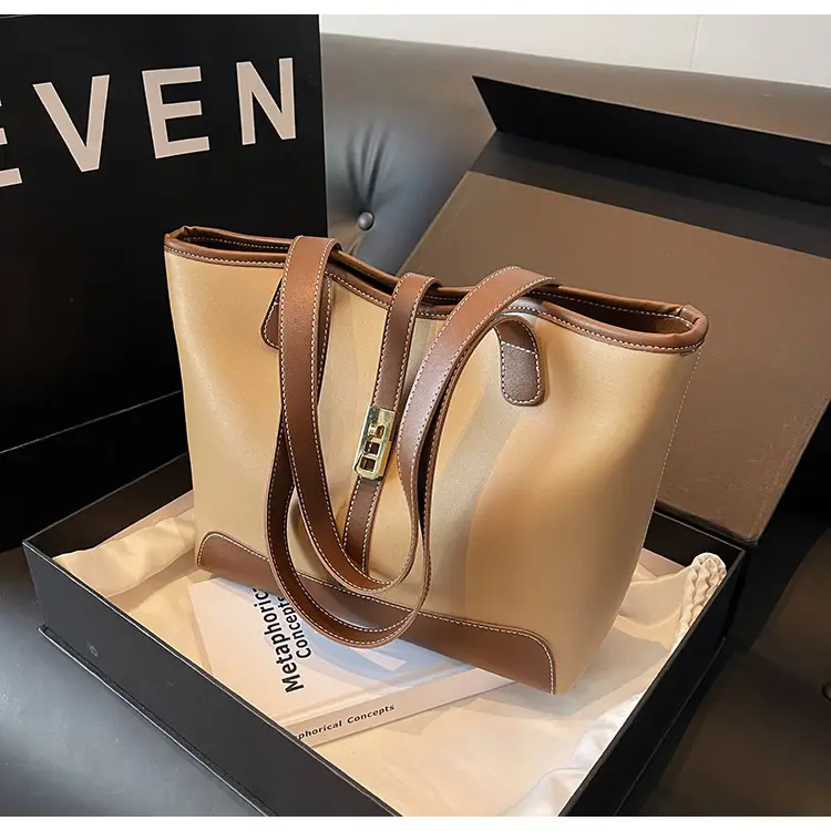 Women's Large Capacity Leather Tote Bag Shoulder Bag — feature 21