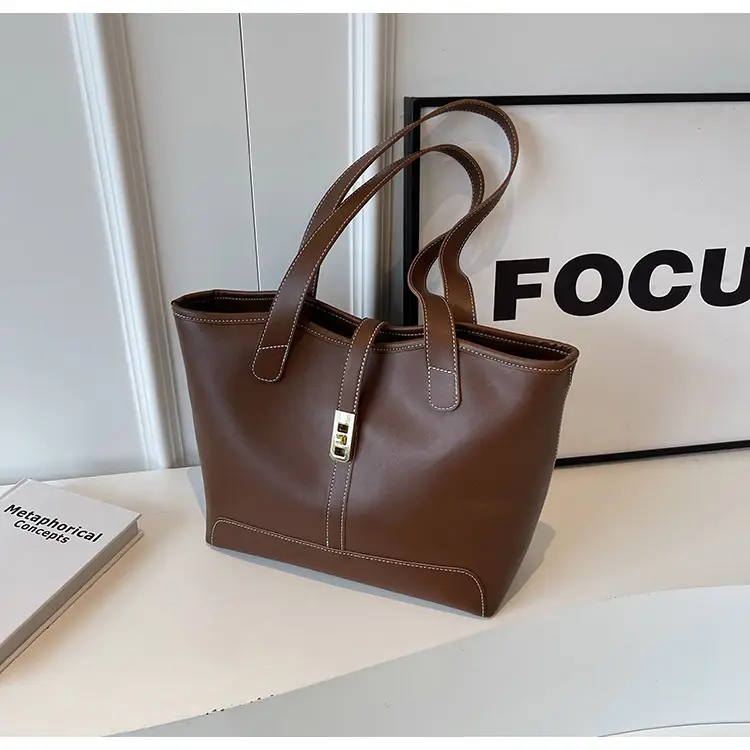 Women's Large Capacity Leather Tote Bag Shoulder Bag — feature 23