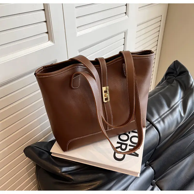Women's Large Capacity Leather Tote Bag Shoulder Bag — feature 24
