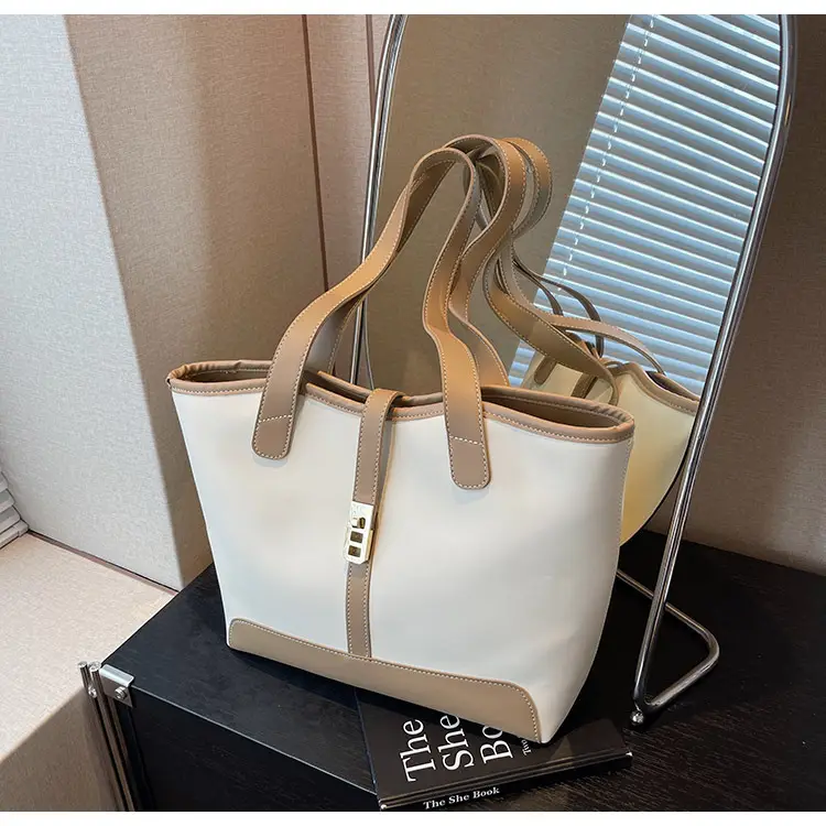 Women's Large Capacity Leather Tote Bag Shoulder Bag — feature 29