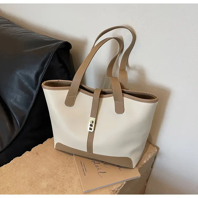 Women's Large Capacity Leather Tote Bag Shoulder Bag — feature 31