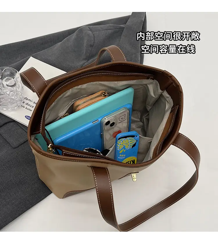 Women's Large Capacity Leather Tote Bag Shoulder Bag — feature 7