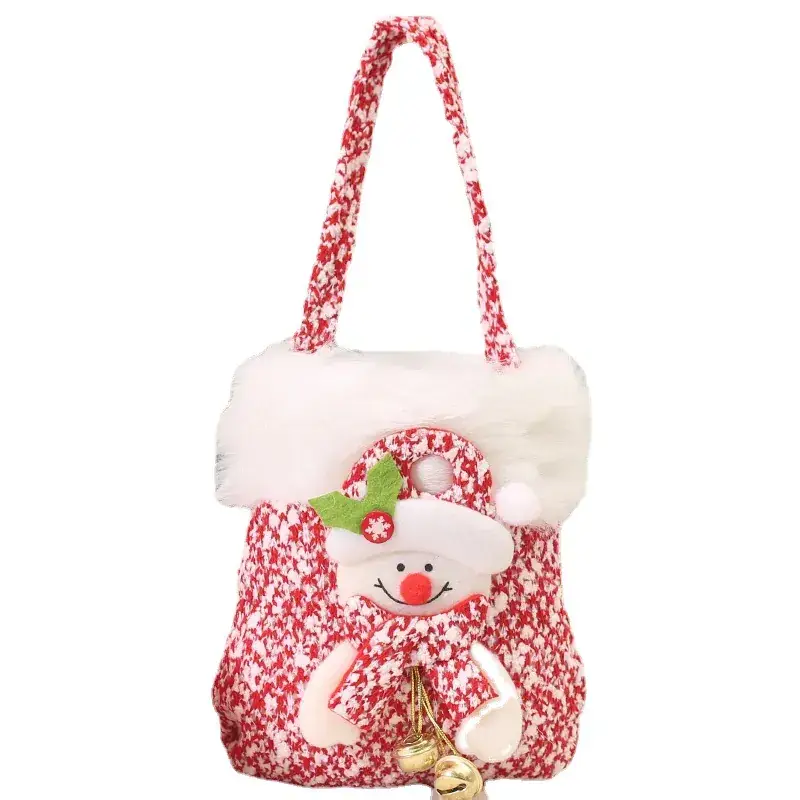Christmas Eve Candy Bag Red White 14x17cm Portable Apple Gift - Image 9