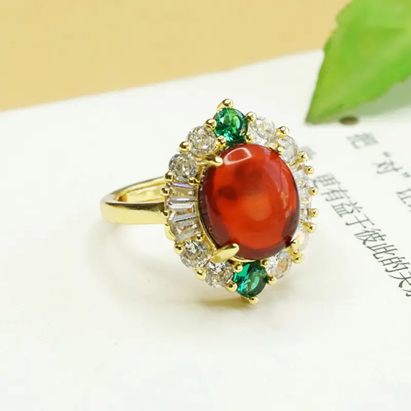 Amyrural Amber Claw Setting Ring for Women - Image 3