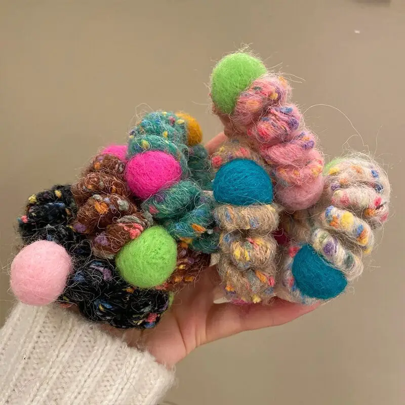 Rainbow Wool Phone Ring Hair Band for Women - Image 8