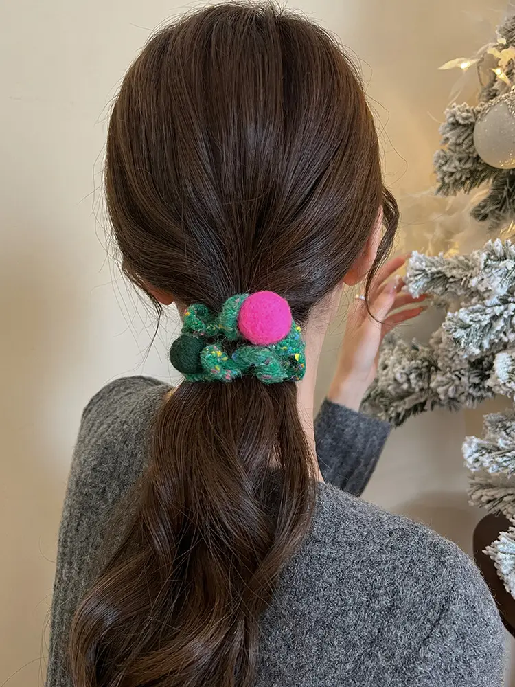 Rainbow Wool Phone Ring Hair Band for Women — feature 11