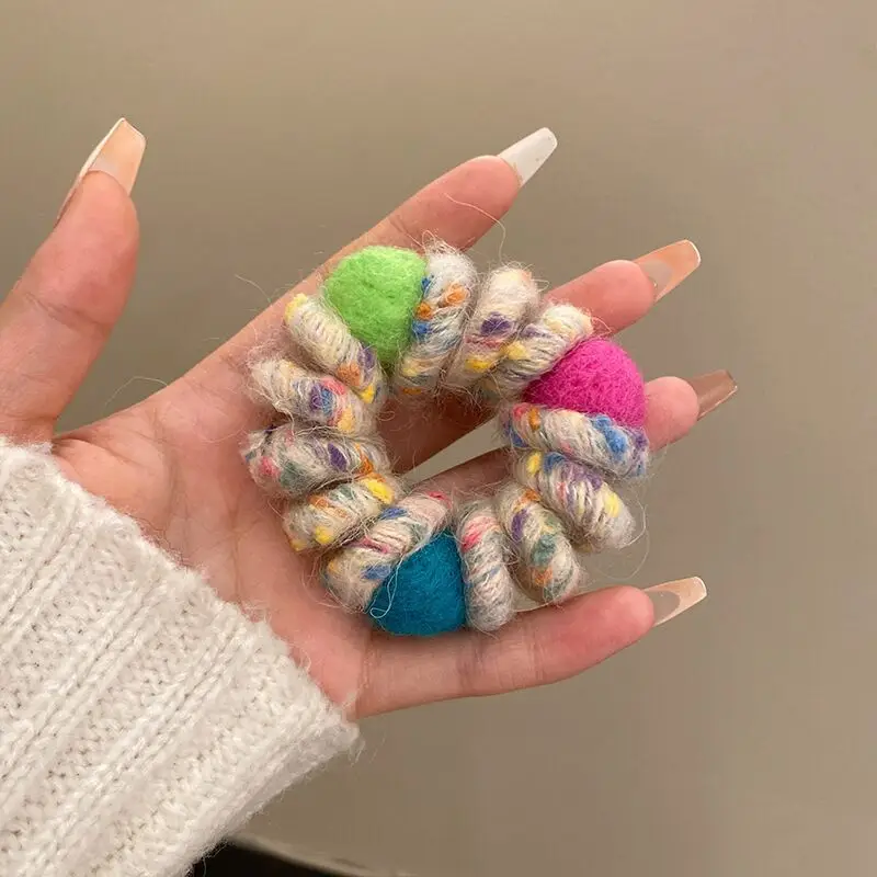 Rainbow Wool Phone Ring Hair Band for Women — feature 25