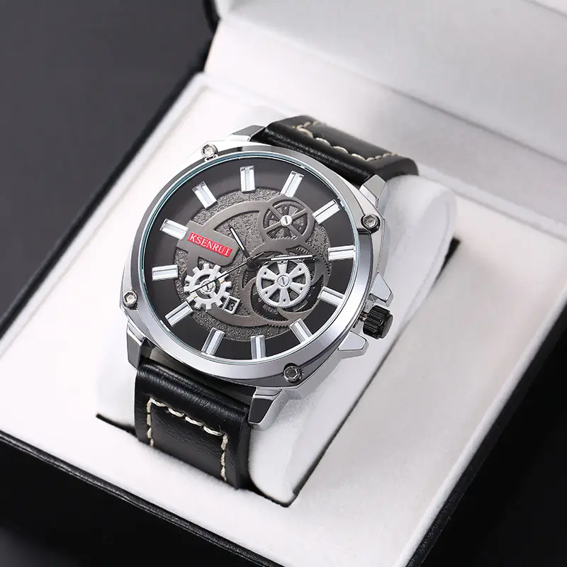 Kise Nui Quartz Leather Belt Watch with Open Face Design — feature 1