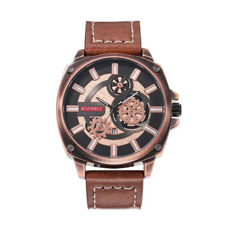 Kise Nui Quartz Leather Belt Watch with Open Face Design — feature 5