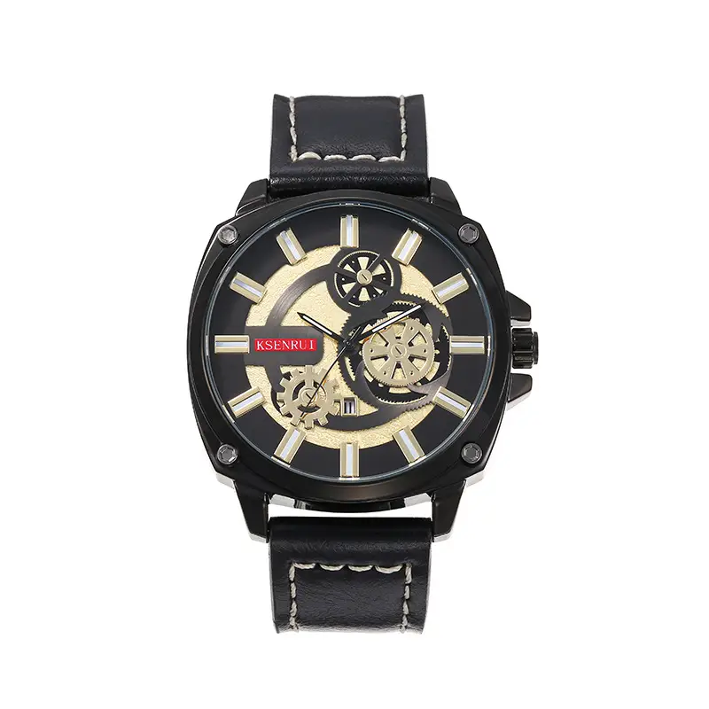 Kise Nui Quartz Leather Belt Watch with Open Face Design — feature 6