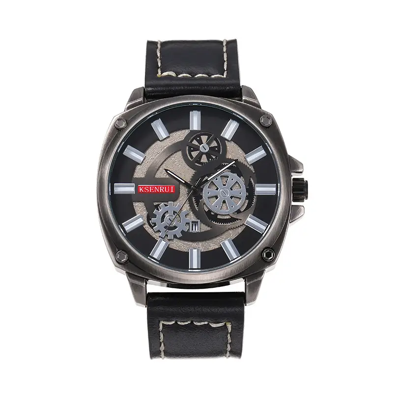 Kise Nui Quartz Leather Belt Watch with Open Face Design — feature 7