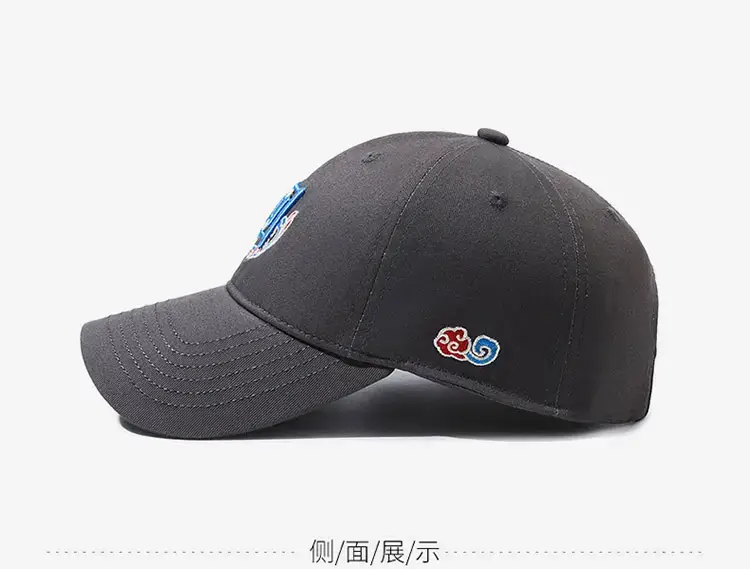 National Fashion Baseball Cap Women Streetwear Gray Embroidered — feature 10