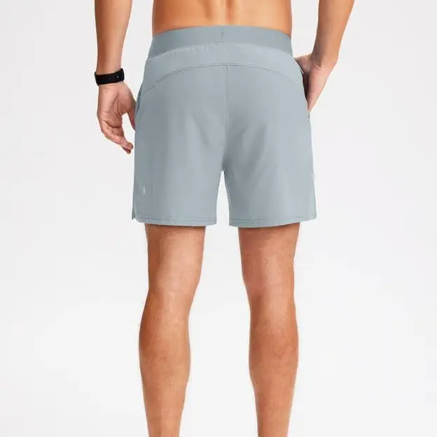 Men's Cotton Running Shorts Grey Black Zipper Quick Dry - Image 8