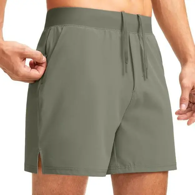 Men's Cotton Running Shorts Grey Black Zipper Quick Dry - Image 9