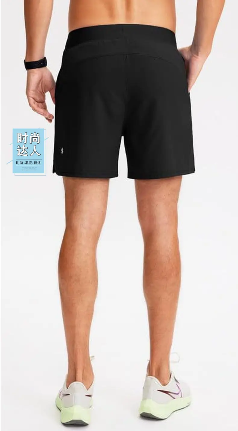 Men's Cotton Running Shorts Grey Black Zipper Quick Dry — feature 2