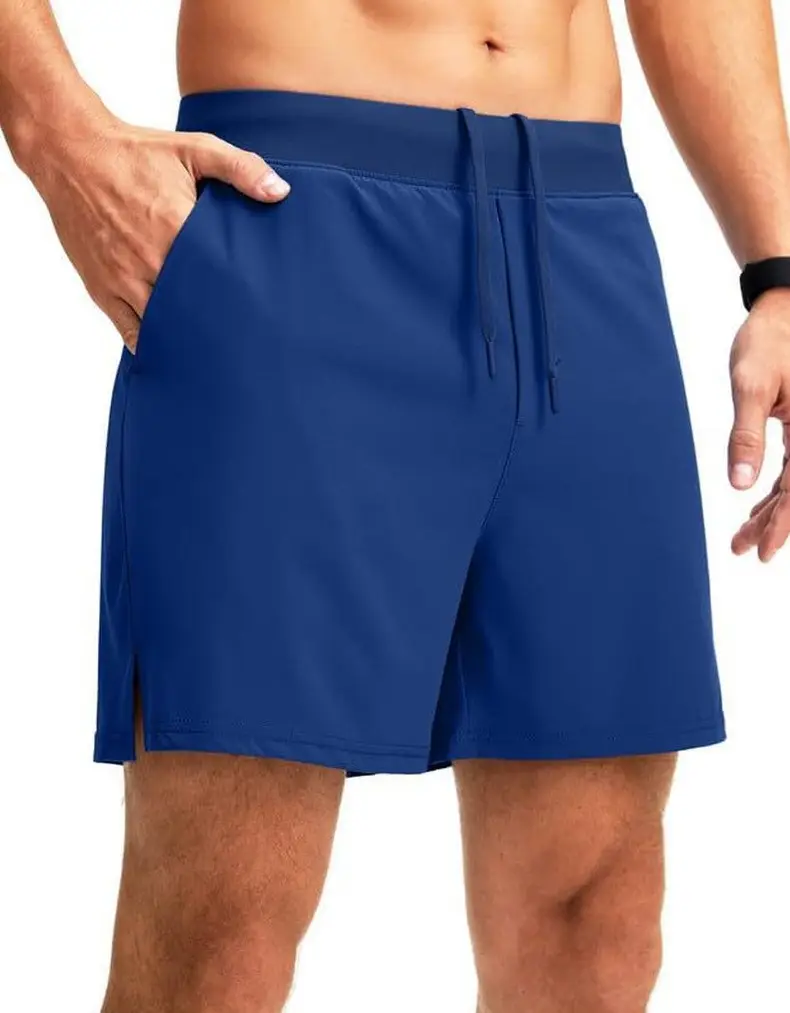 Men's Cotton Running Shorts Grey Black Zipper Quick Dry — feature 8
