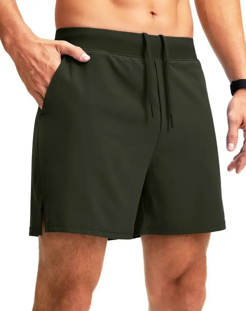 Men's Cotton Running Shorts Grey Black Zipper Quick Dry — feature 9