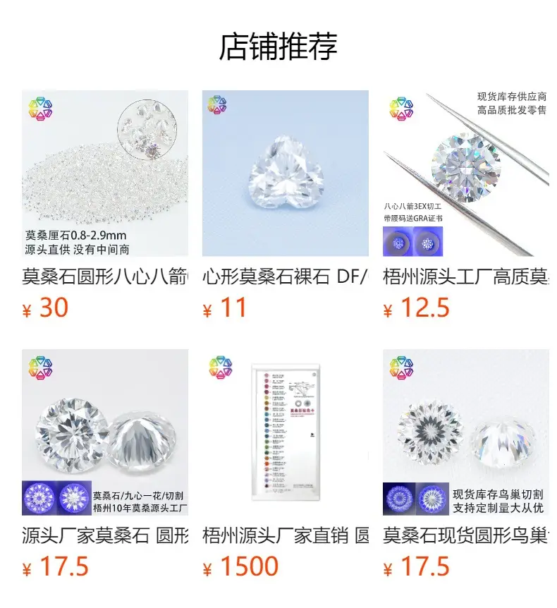 Moissanite Round Diamonds 8 Hearts & Arrows Wholesale Set — feature 3