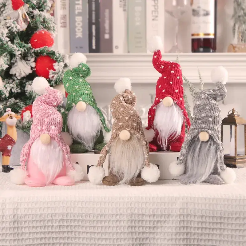 Christmas Rudolph Doll with Fur Ball Gnome Stand - Image 2