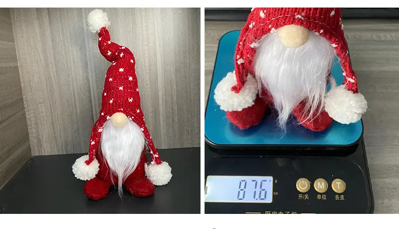 Christmas Rudolph Doll with Fur Ball Gnome Stand — feature 11