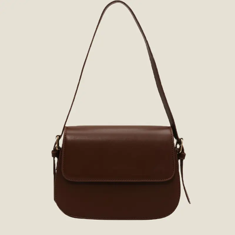 Women's Brown Crossbody Bag Retro Saddle Design - Image 5