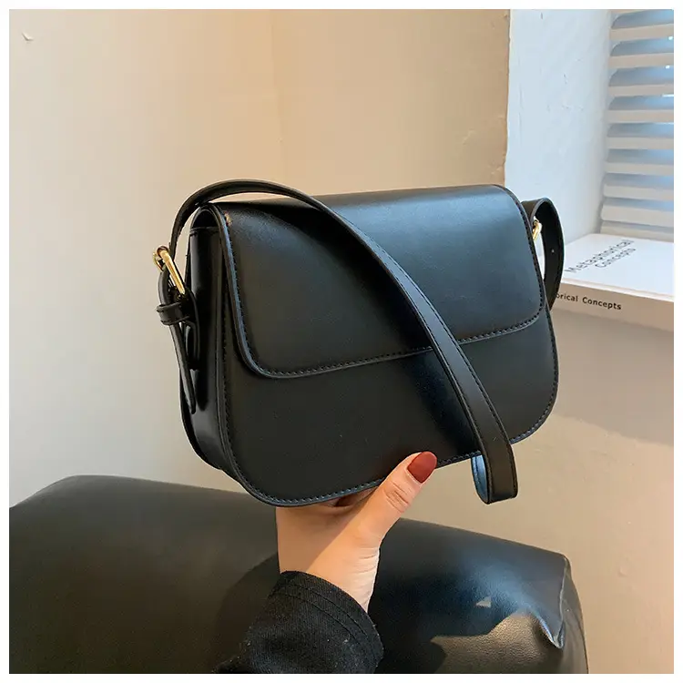 Women's Brown Crossbody Bag Retro Saddle Design — feature 10