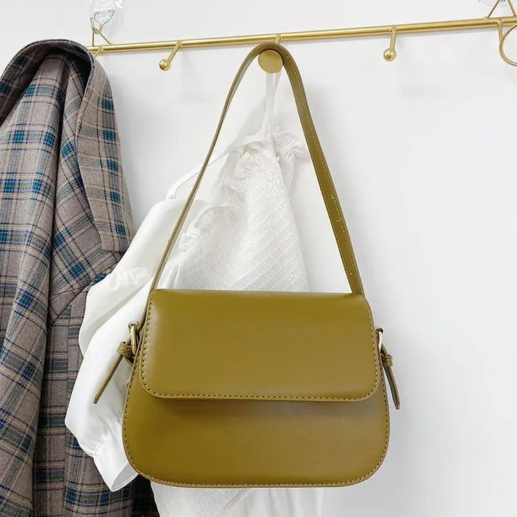 Women's Brown Crossbody Bag Retro Saddle Design — feature 13