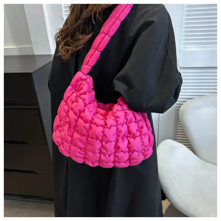 Black Pleated Bubble Shoulder Bag for Women — feature 13
