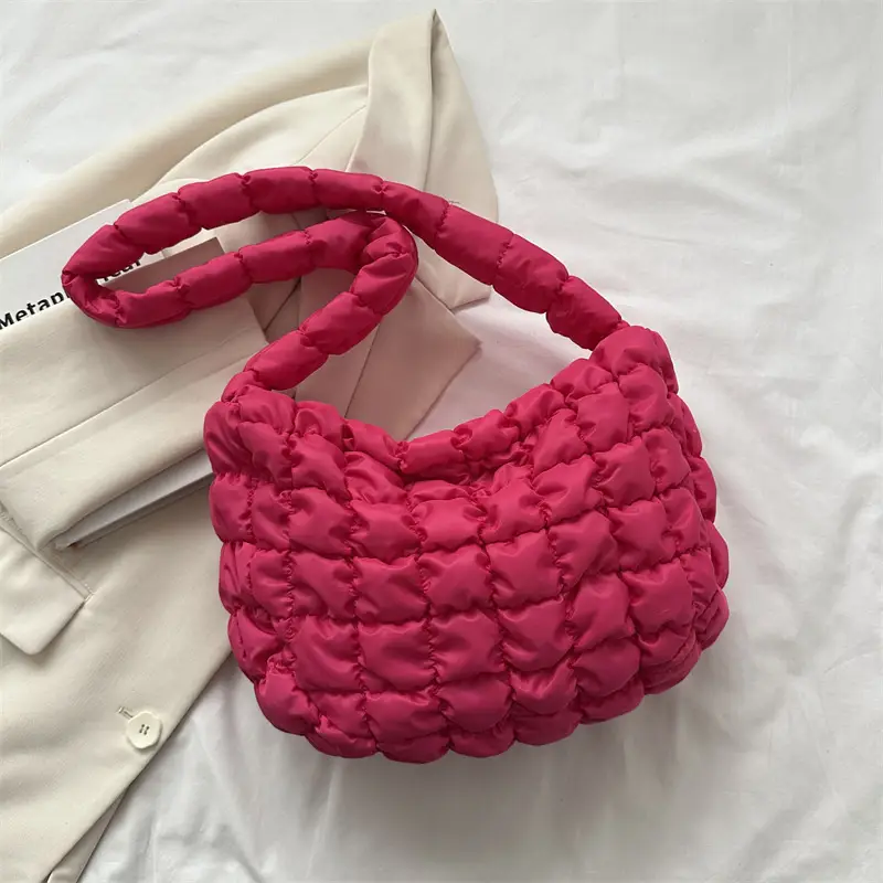 Black Pleated Bubble Shoulder Bag for Women - Image 4