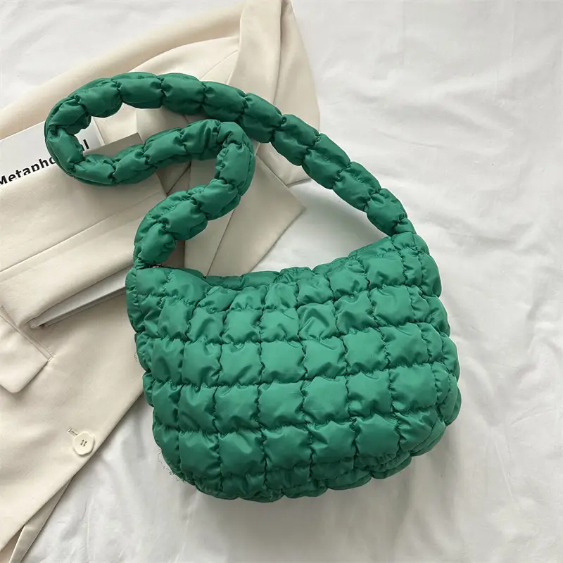 Black Pleated Bubble Shoulder Bag for Women - Image 5