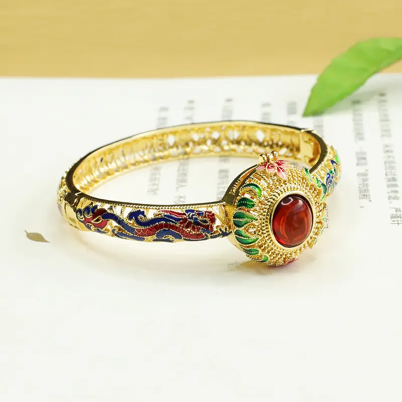 Amyrred Dragon Phoenix Amber Bracelet Gold - Image 3