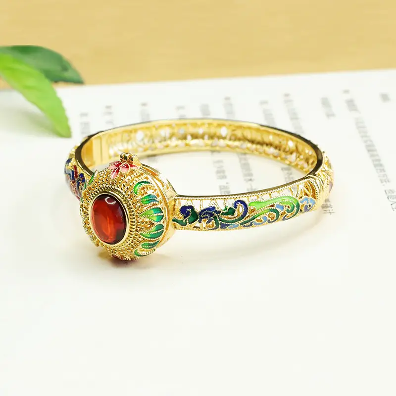 Amyrred Dragon Phoenix Amber Bracelet Gold - Image 4