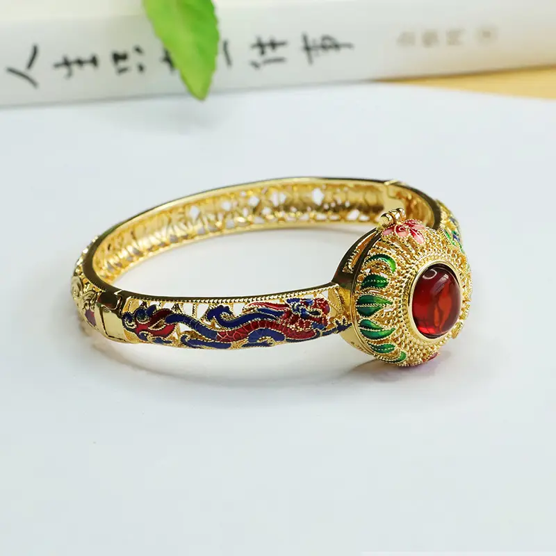 Amyrred Dragon Phoenix Amber Bracelet Gold - Image 5