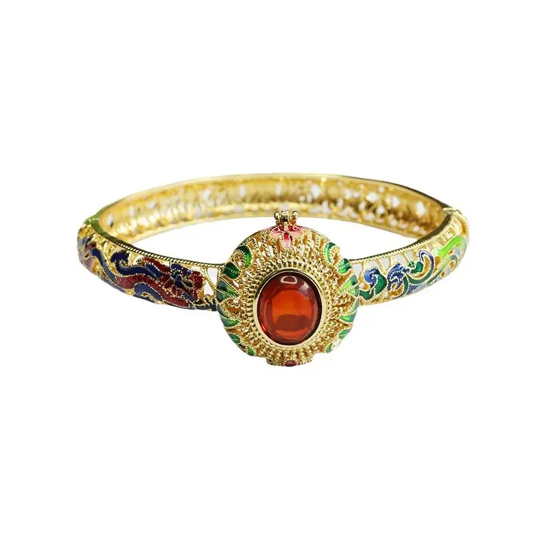 Amyrred Dragon Phoenix Amber Bracelet Gold - Image 6