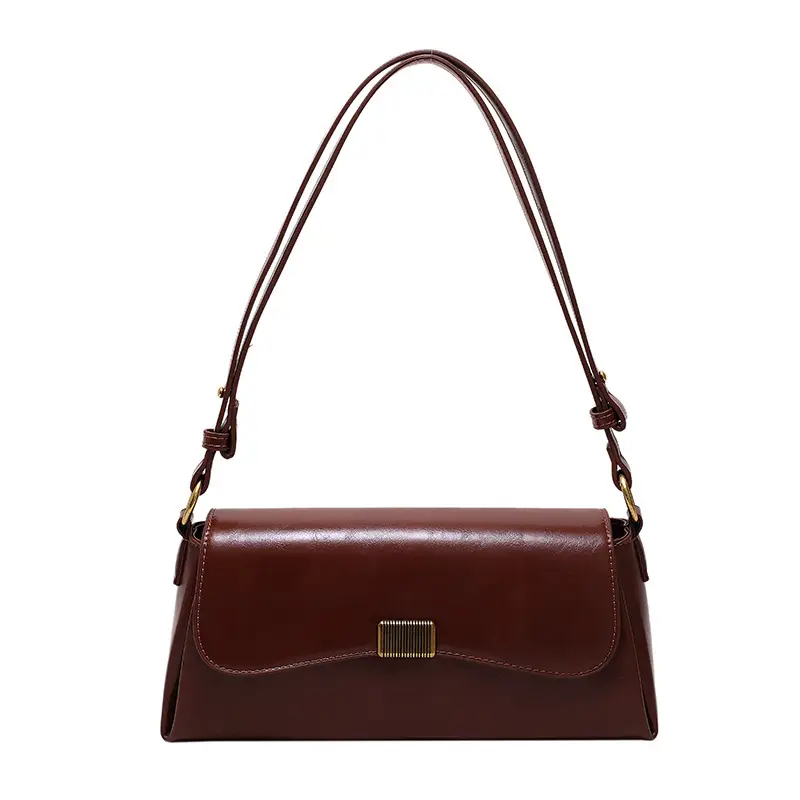 Women's Large Capacity Brown Leather Messenger Bag - Image 9