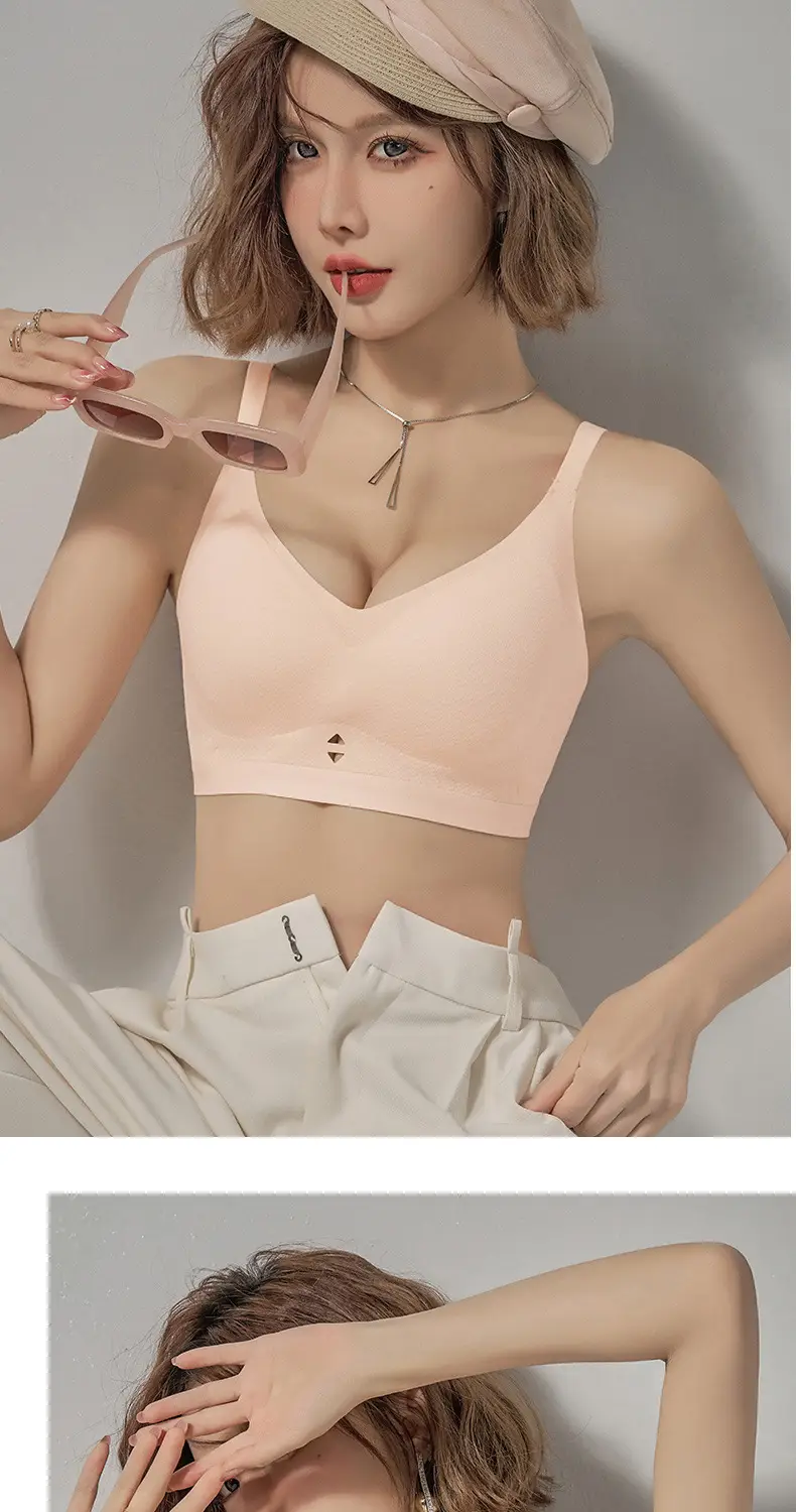 Women's White Cup Push Up Bra with Hollow Design — feature 25
