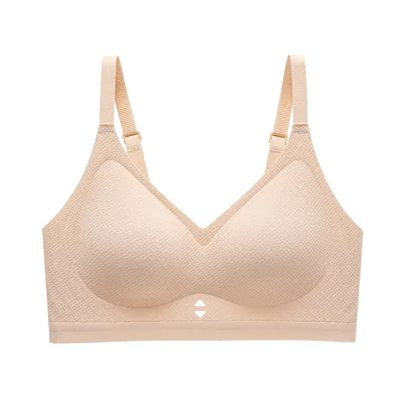 Women's White Cup Push Up Bra with Hollow Design - Image 4