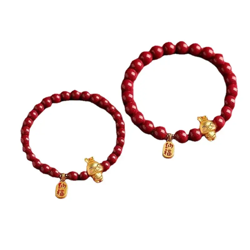 Cinnabar Zodiac Bracelet Purple Gold 6mm Unisex - Image 17