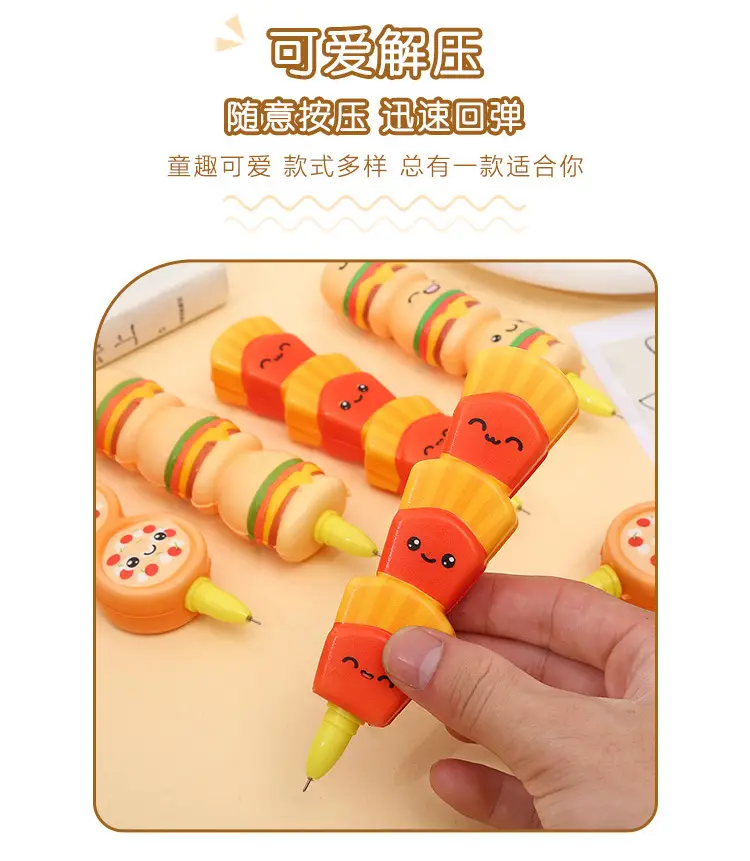 Stationery environmental protection material decompression pen pinch music gel pen students with cartoon creative stationery soft decompression pen — feature 7