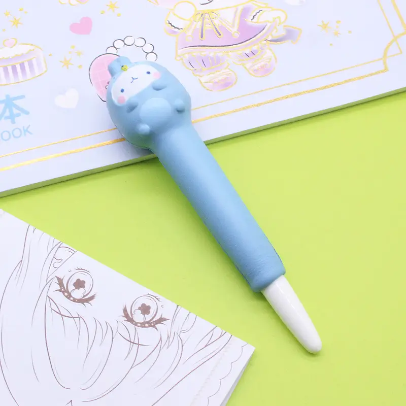 Stationery environmental protection material decompression pen pinch music gel pen students with cartoon creative stationery soft decompression pen