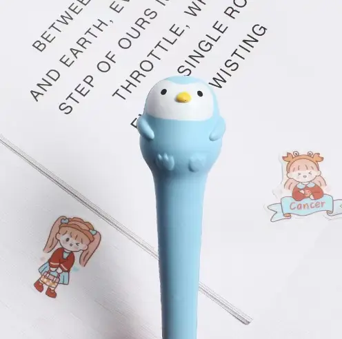 Stationery environmental protection material decompression pen pinch music gel pen students with cartoon creative stationery soft decompression pen