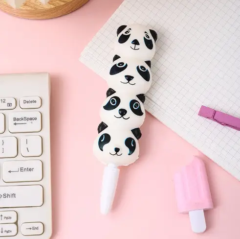 Stationery environmental protection material decompression pen pinch music gel pen students with cartoon creative stationery soft decompression pen