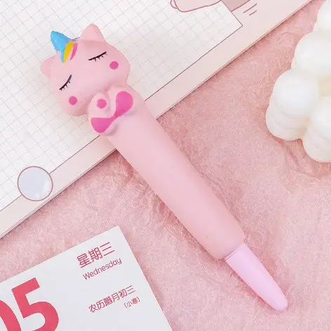 Stationery environmental protection material decompression pen pinch music gel pen students with cartoon creative stationery soft decompression pen