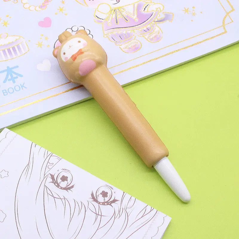 Stationery environmental protection material decompression pen pinch music gel pen students with cartoon creative stationery soft decompression pen