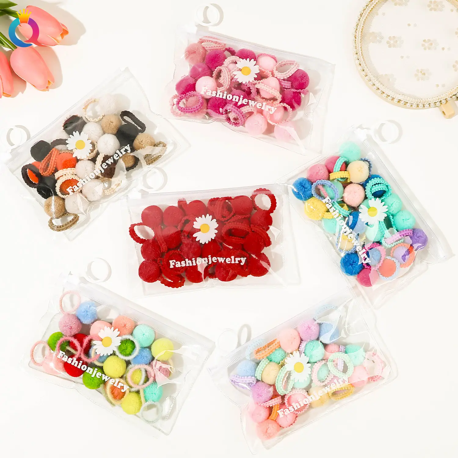 Qiyue Cross-Border Hair Balls for Girls 20pcs Small Rubber Bands — feature 15