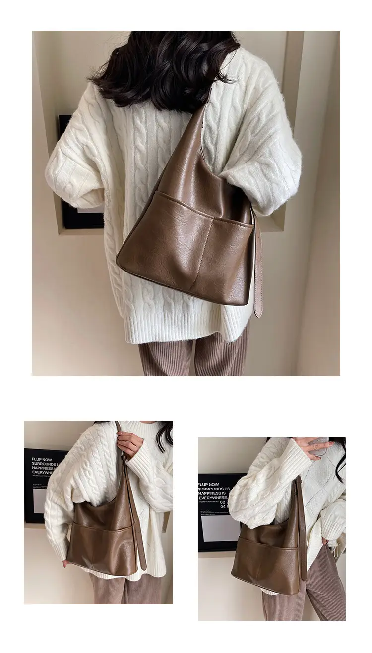 Large Capacity Soft Leather Shoulder Bag Brown 2023 — feature 10