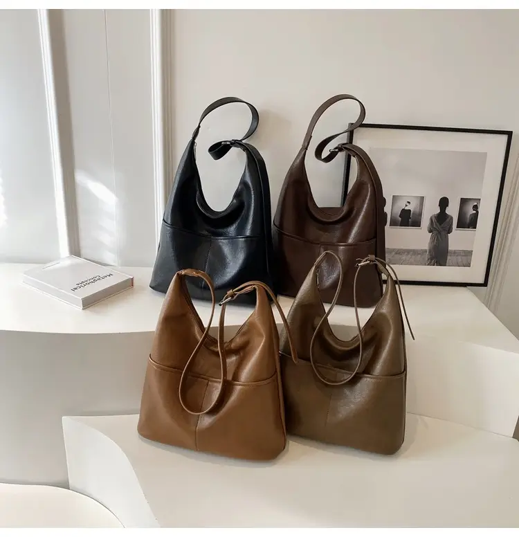 Large Capacity Soft Leather Shoulder Bag Brown 2023 — feature 12