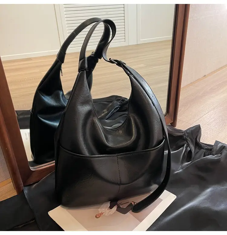 Large Capacity Soft Leather Shoulder Bag Brown 2023 — feature 13
